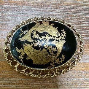 Vintage koy fish brooch